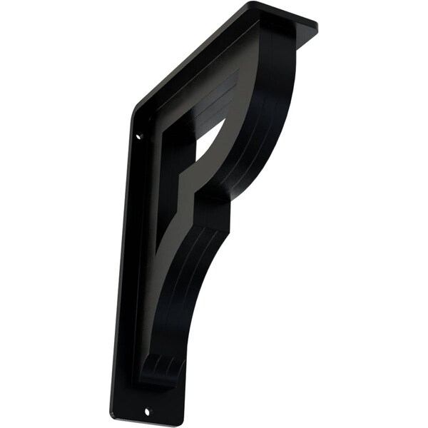 Ekena Millwork Bradford Wrought Iron Bracket, (Triple center brace), Powder Coated Black 2"W x 5 1/2"D x 8"H BKTM02X05X08TBR - main